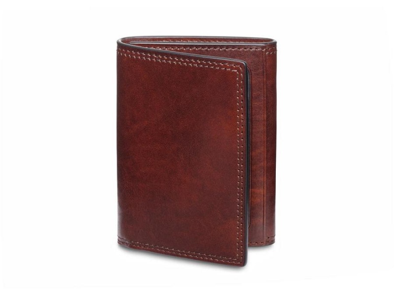 Bosca Italia Dolce Double I.D. Trifold Wallet - RFID Brown | ZAUNQ54763