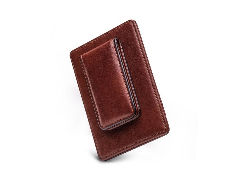 Bosca Italia Front Pocket Wallet Brown | AUQCS93005