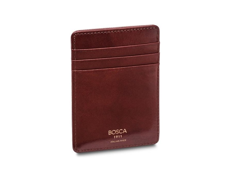 Bosca Italia Front Pocket Wallet Brown | AUQCS93005