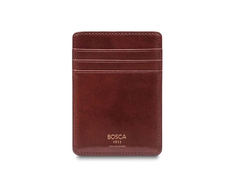 Bosca Italia Front Pocket Wallet Brown | AUQCS93005