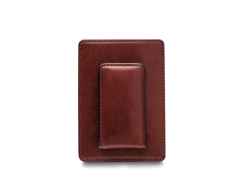 Bosca Italia Front Pocket Wallet Brown | AUQCS93005