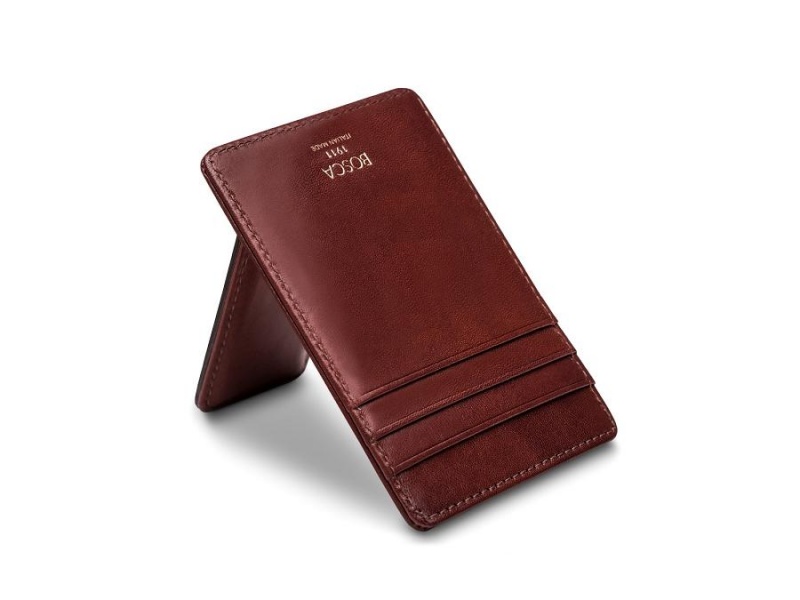 Bosca Italia Front Pocket Wallet Brown | AUQCS93005