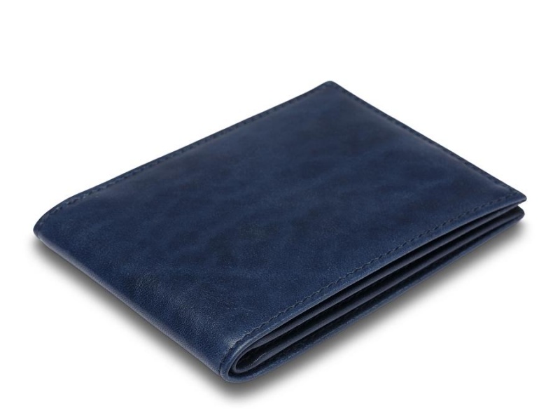 Bosca Italia Small Bifold Blue | GAUEC66693