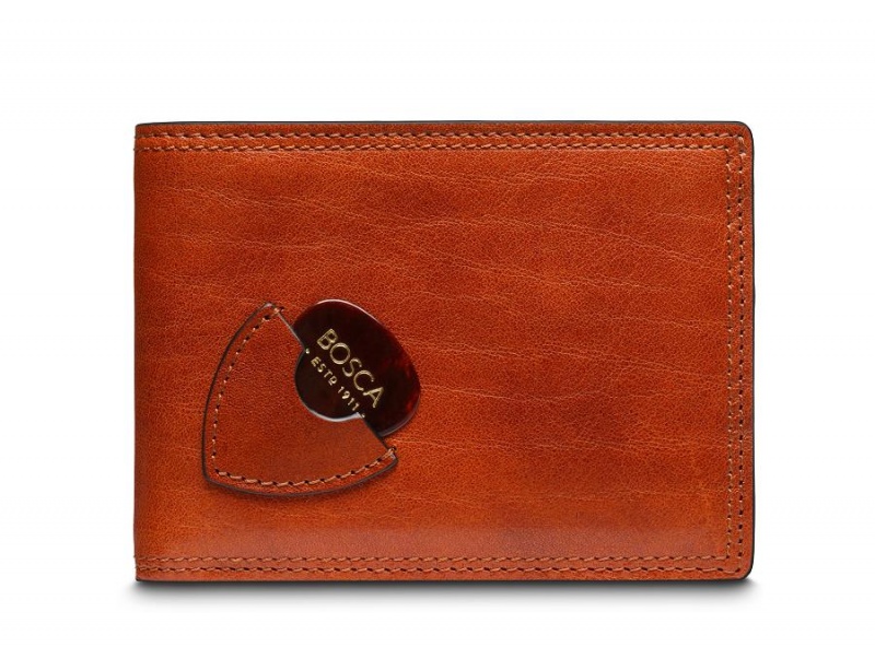 Bosca Italia Small Guitar Pick Wallet Brown | EAUHC84396