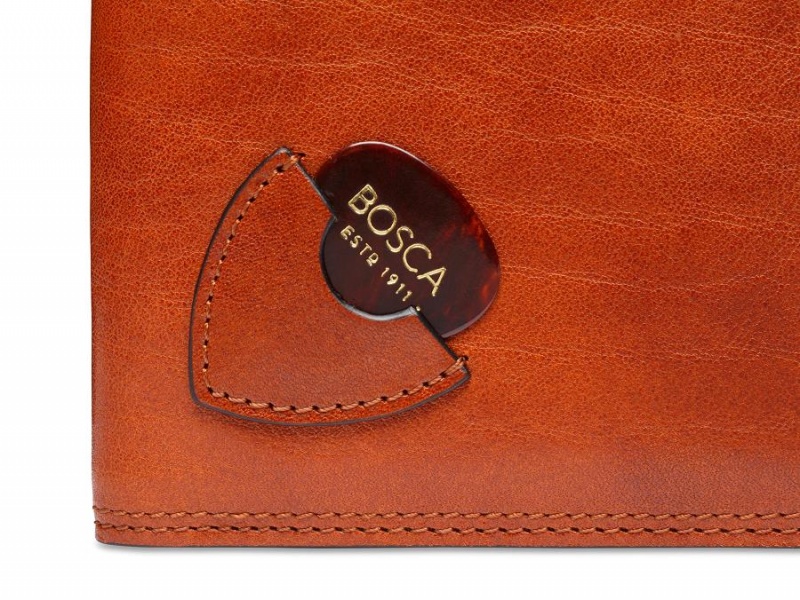 Bosca Italia Small Guitar Pick Wallet Brown | EAUHC84396