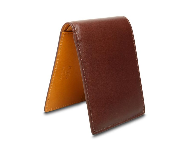 Bosca Italo Contrast Small Bifold Wallet Brown / Yellow | AUIIZ38112