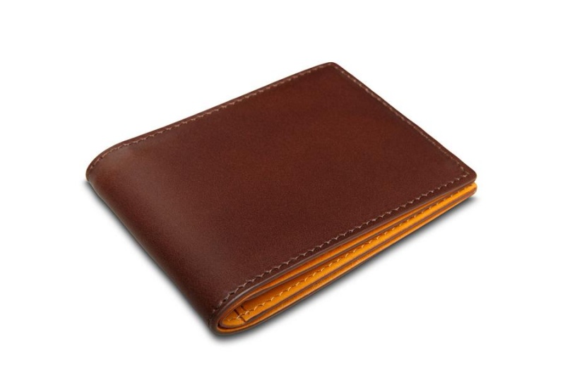 Bosca Italo Contrast Small Bifold Wallet Brown / Yellow | AUIIZ38112