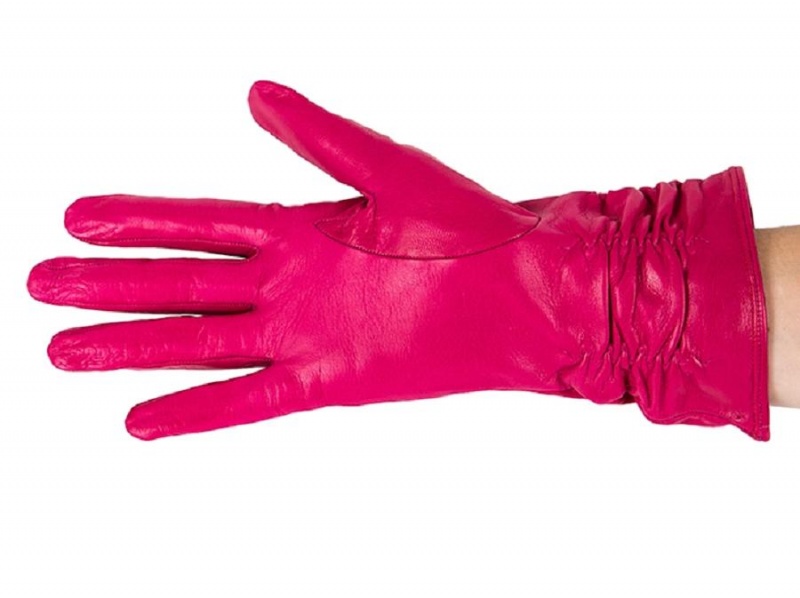 Bosca Long Lambskin Glove w/ Pleat Pink | YAUGT74412