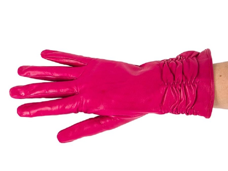 Bosca Long Lambskin Glove w/ Pleat Pink | YAUGT74412