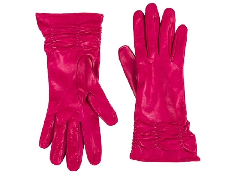 Bosca Long Lambskin Glove w/ Pleat Pink | YAUGT74412