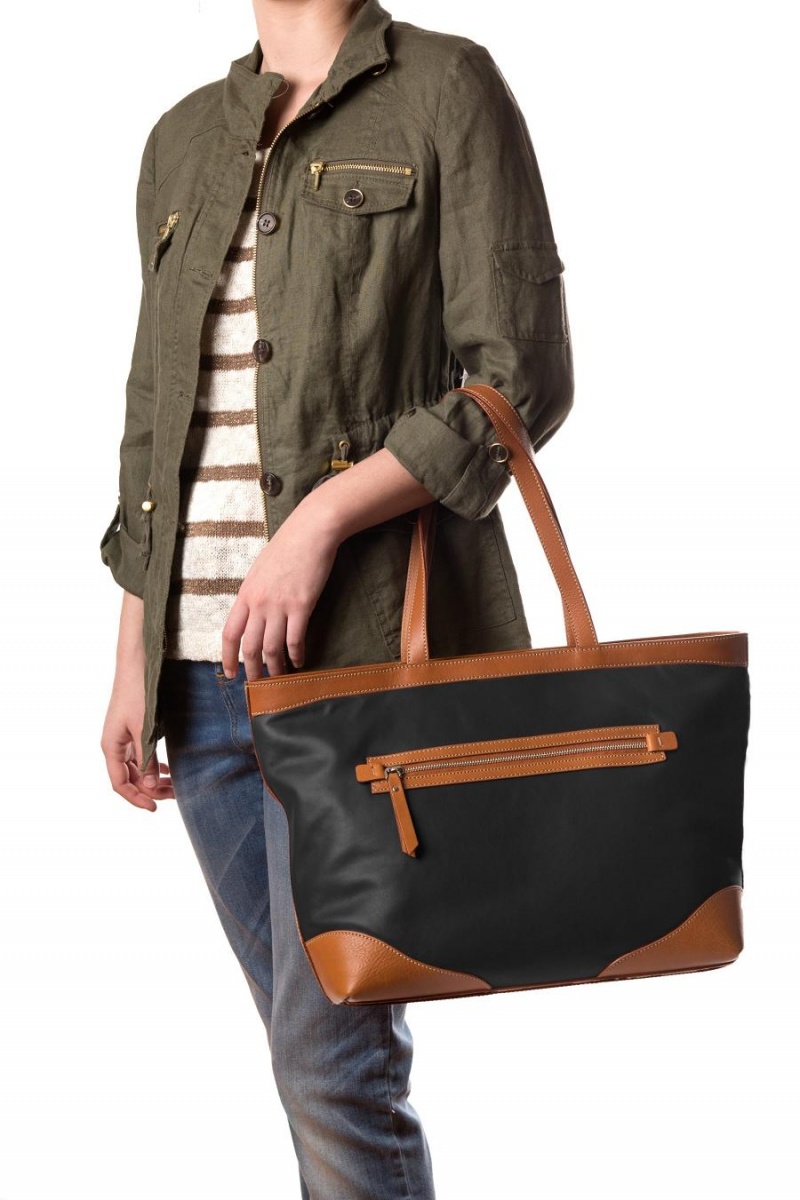 Bosca Madison Tote Black / Brown | AUICD66179