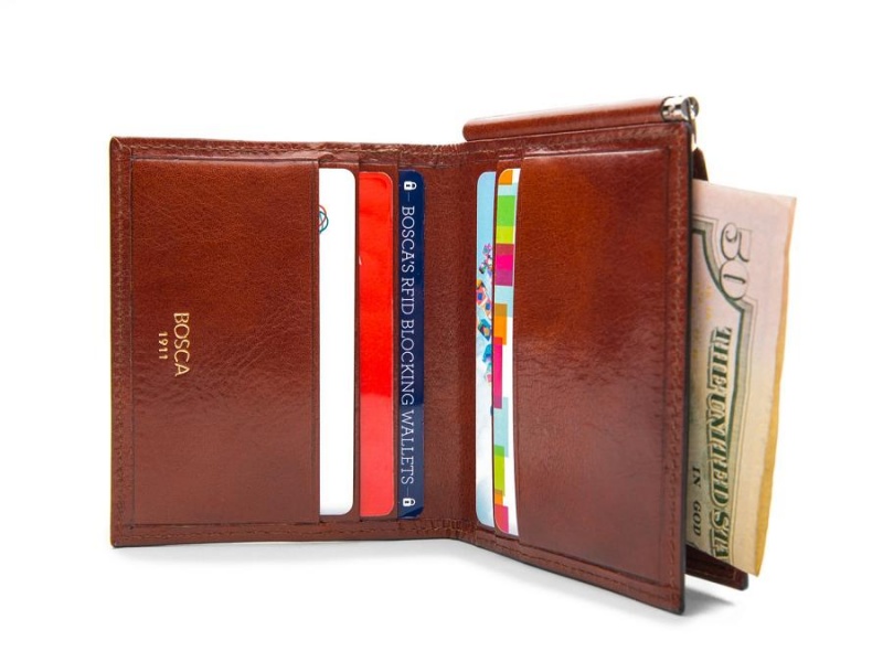 Bosca Money Clip W/ Pocket Brown | XAUBH75230