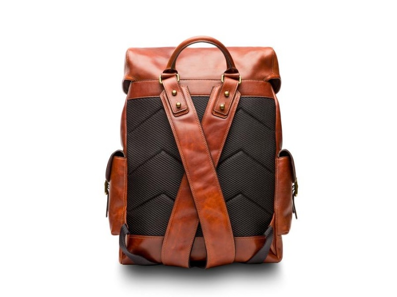 Bosca Pathfinder All Leather Backpack Brown | AUNEJ57075