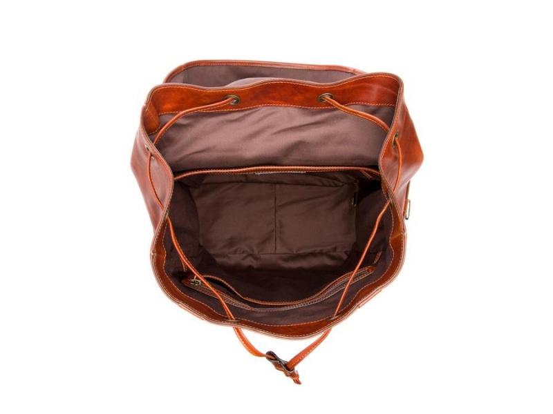 Bosca Pathfinder All Leather Backpack Brown | UAUTG47840