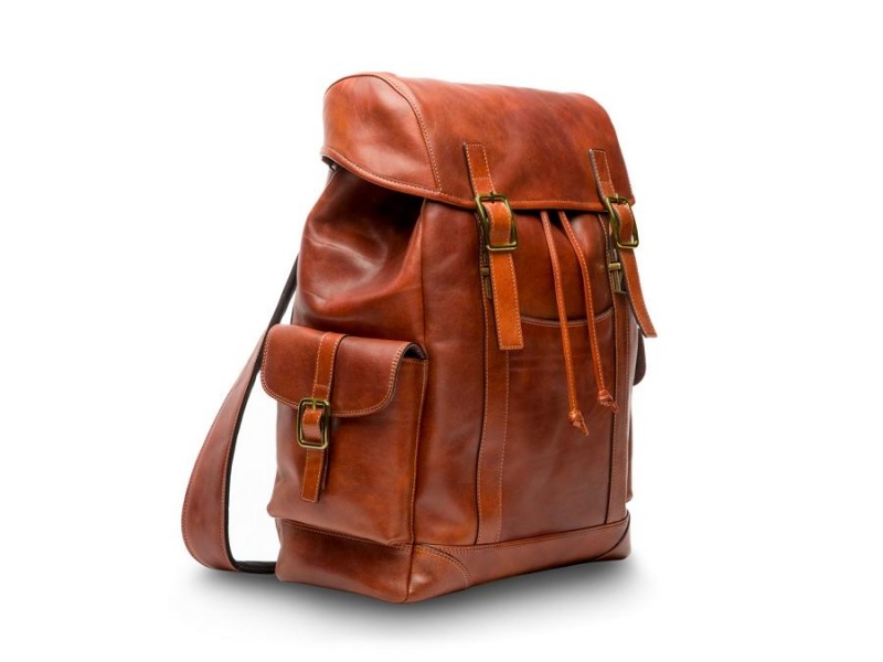 Bosca Pathfinder All Leather Backpack Brown | UAUTG47840