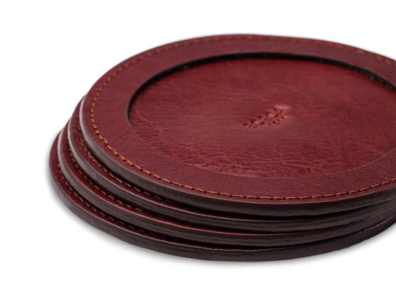 Bosca Round Coasters - Set of 4 Dark Red | GAUUC60557