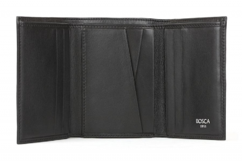 Bosca Single I.D. Trifold Wallet Black | AUQAV73778