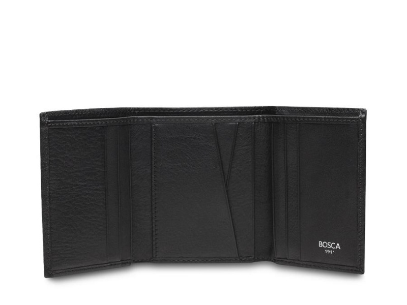 Bosca Single I.D. Trifold Wallet Black | AUQAV73778