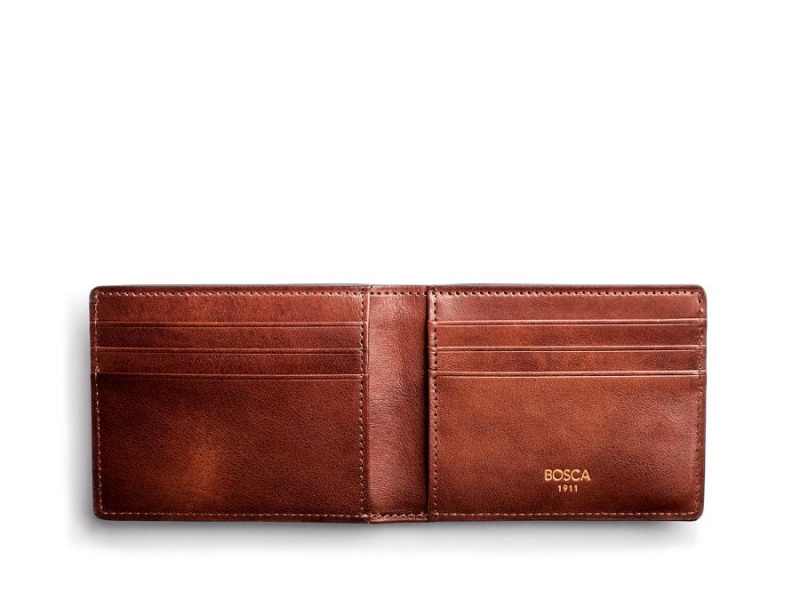 Bosca Small Bifold Wallet Brown | AUQCS51016