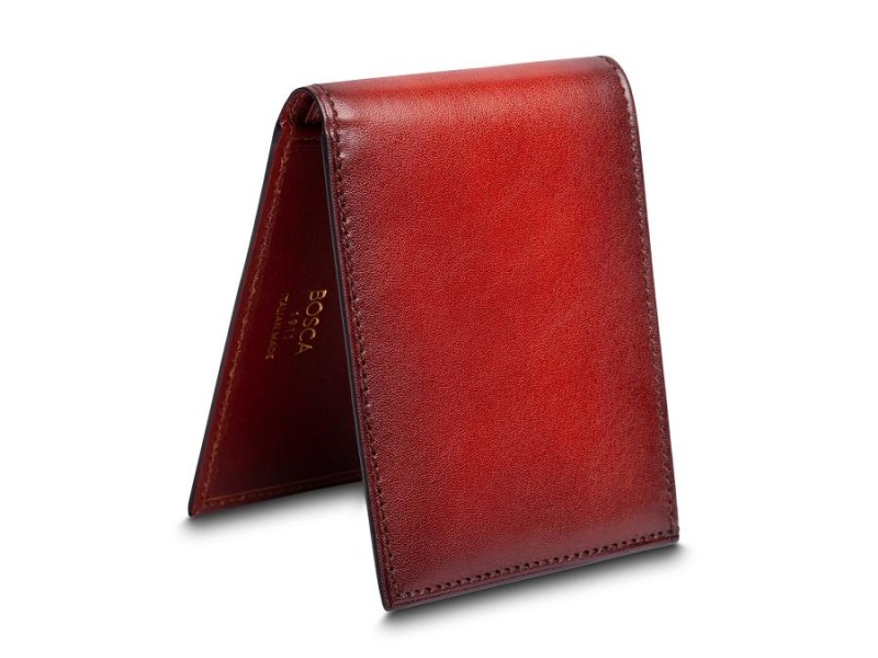 Bosca Small Bifold Wallet Dark Red | LAUSX74339