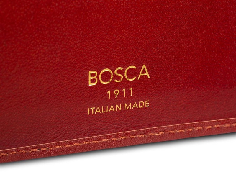 Bosca Small Bifold Wallet Dark Red | LAUSX74339