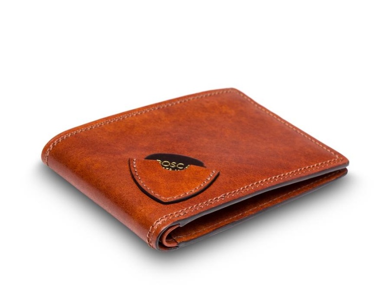 Bosca Small Bifold Wallet with Guitar Pick Pocket Brown | SAUNY78458