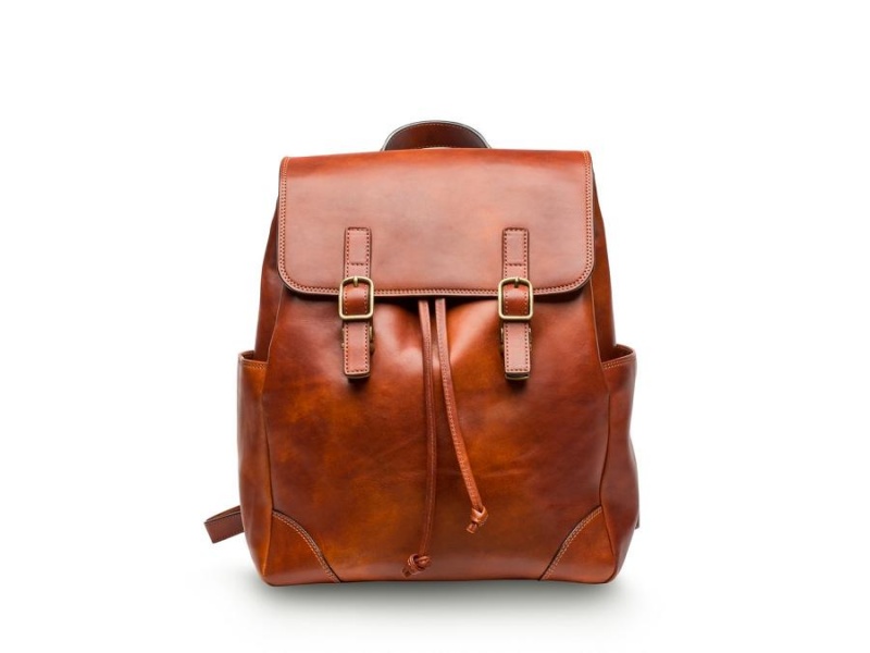 Bosca Sparrow Small Leather Backpack Brown | UAUND56547