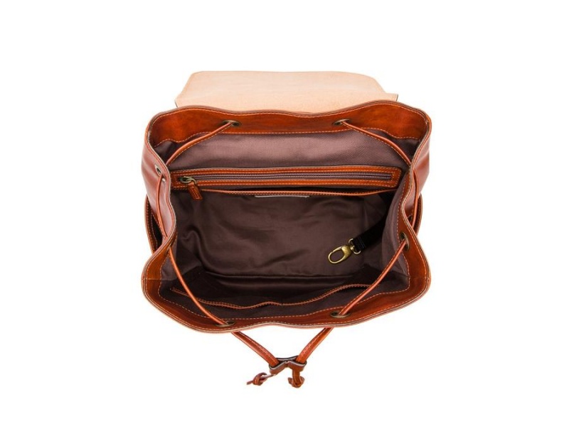 Bosca Sparrow Small Leather Backpack Brown | UAUND56547