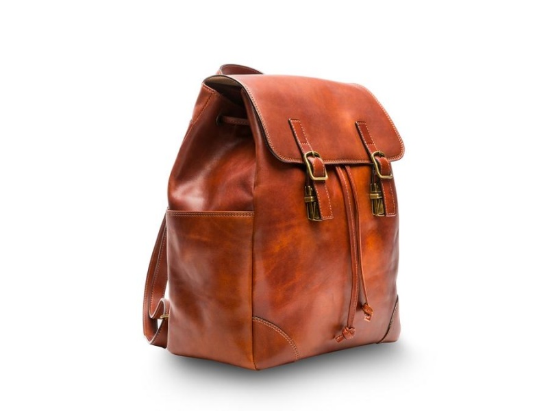 Bosca Sparrow Small Leather Backpack Brown | UAUND56547