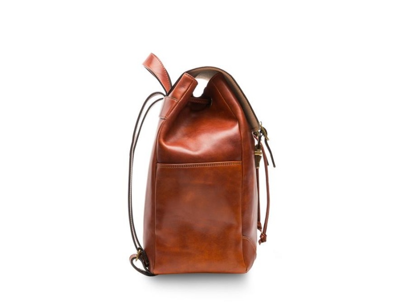 Bosca Sparrow Small Leather Backpack Brown | UAUND56547