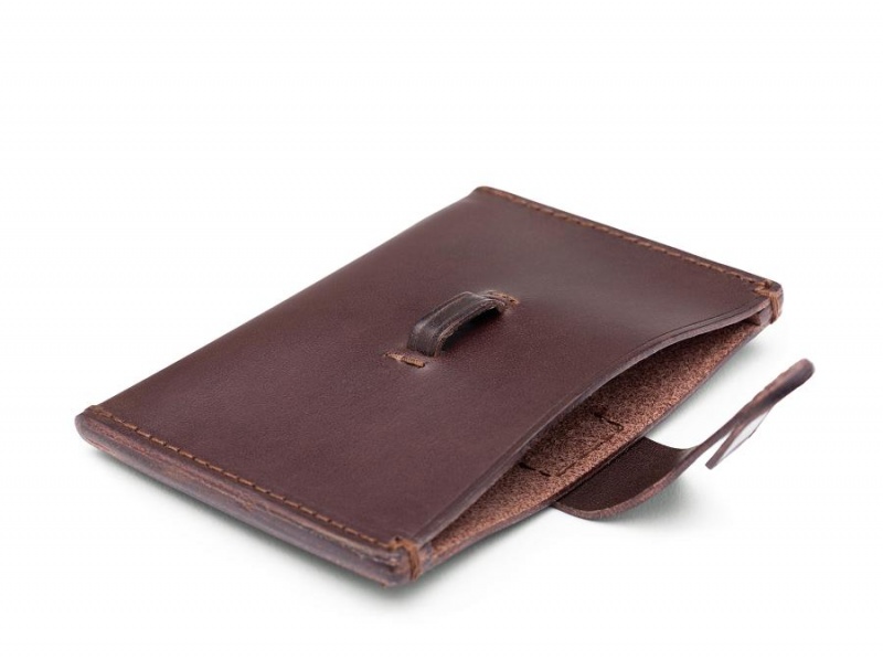 Bosca Tuck Tab Card Case Chocolate | AUXBR38130