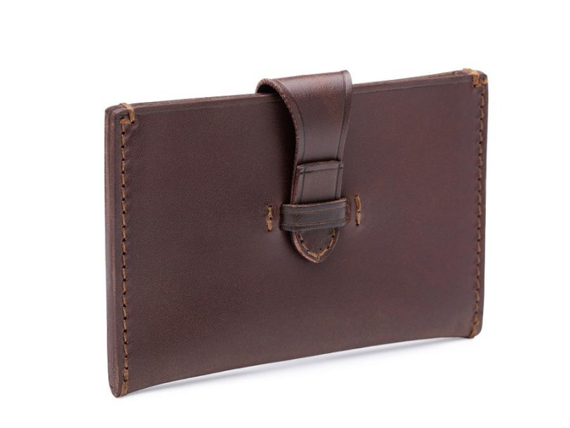 Bosca Tuck Tab Card Case Chocolate | AUXBR38130