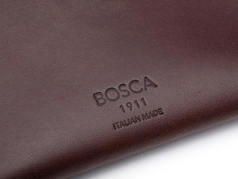 Bosca Tuck Tab Card Case Chocolate | AUXBR38130