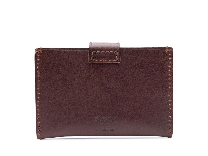 Bosca Tuck Tab Card Case Chocolate | AUXBR38130