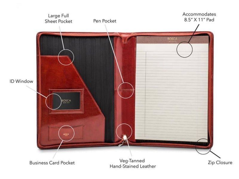 Bosca Zip Around Portfolio Red | AAUWC59200